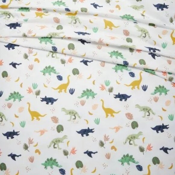 Pillowfort Dinosaur Microfiber Sheet Set Twin Size Flat Fitted Sheet Pillowcase - Picture 3 of 7